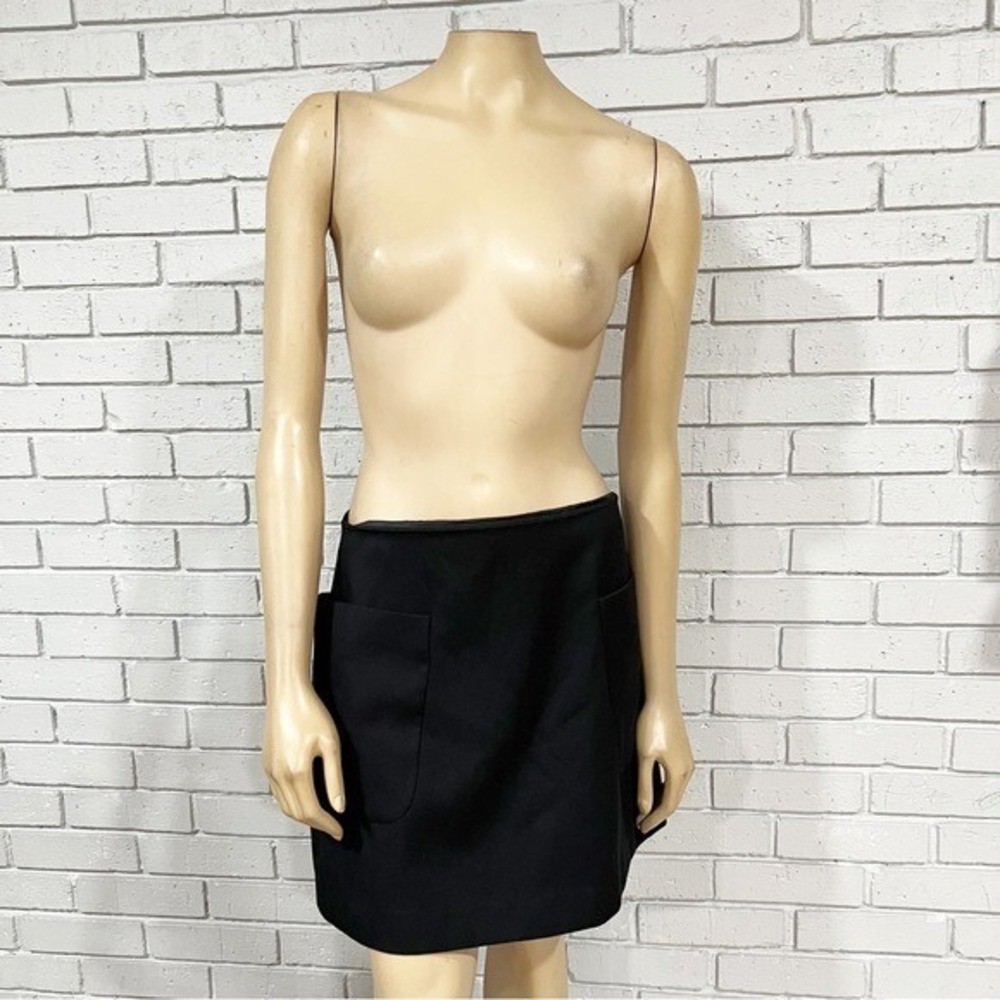 Express Black A-Line Mini Skirt Large Side Pocket Career Date Night Y2K Size 8